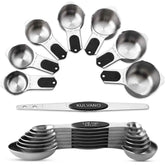 KULVANO Magnetic Measuring Cups and Spoons Set – 15-Piece Essential for Precision in Cooking