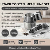 KULVANO Magnetic Measuring Cups and Spoons Set – 15-Piece Essential for Precision in Cooking