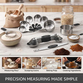 KULVANO Magnetic Measuring Cups and Spoons Set – 15-Piece Essential for Precision in Cooking