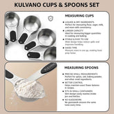 KULVANO Magnetic Measuring Cups and Spoons Set – 15-Piece Essential for Precision in Cooking