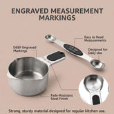 KULVANO Magnetic Measuring Cups and Spoons Set – 15-Piece Essential for Precision in Cooking